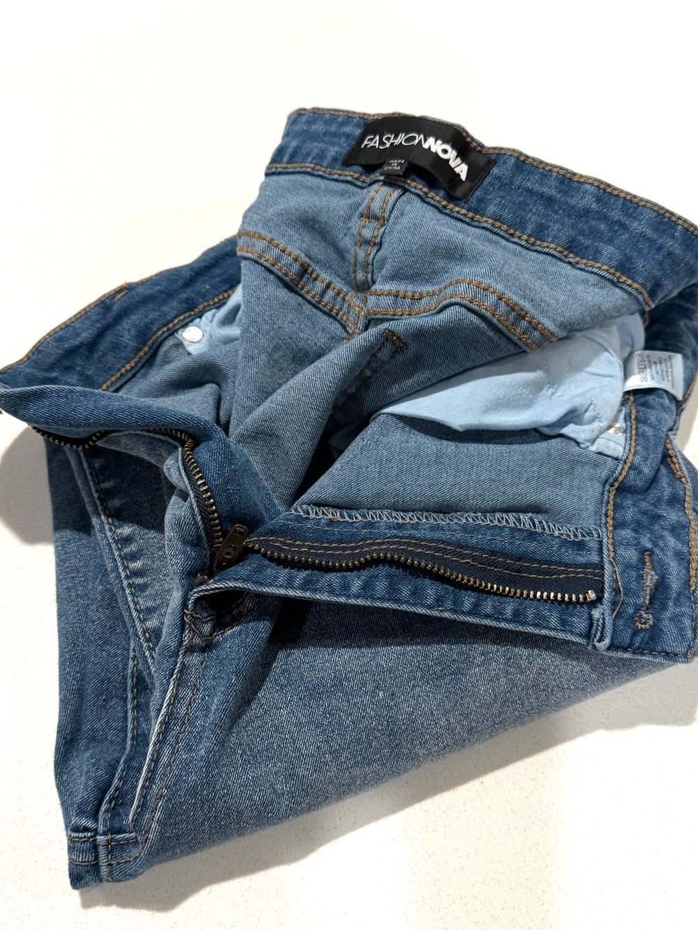 Fashion Nova High-Rise Light Blue Denim Jeans
